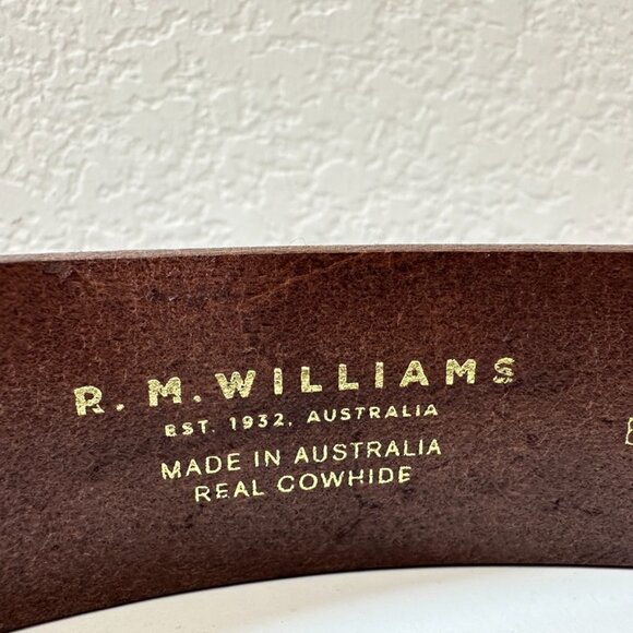 NWT R.M. Williams Drover Belt 40/102 Choc Brown Premium Real Cowhide Australia - Picture 6 of 14